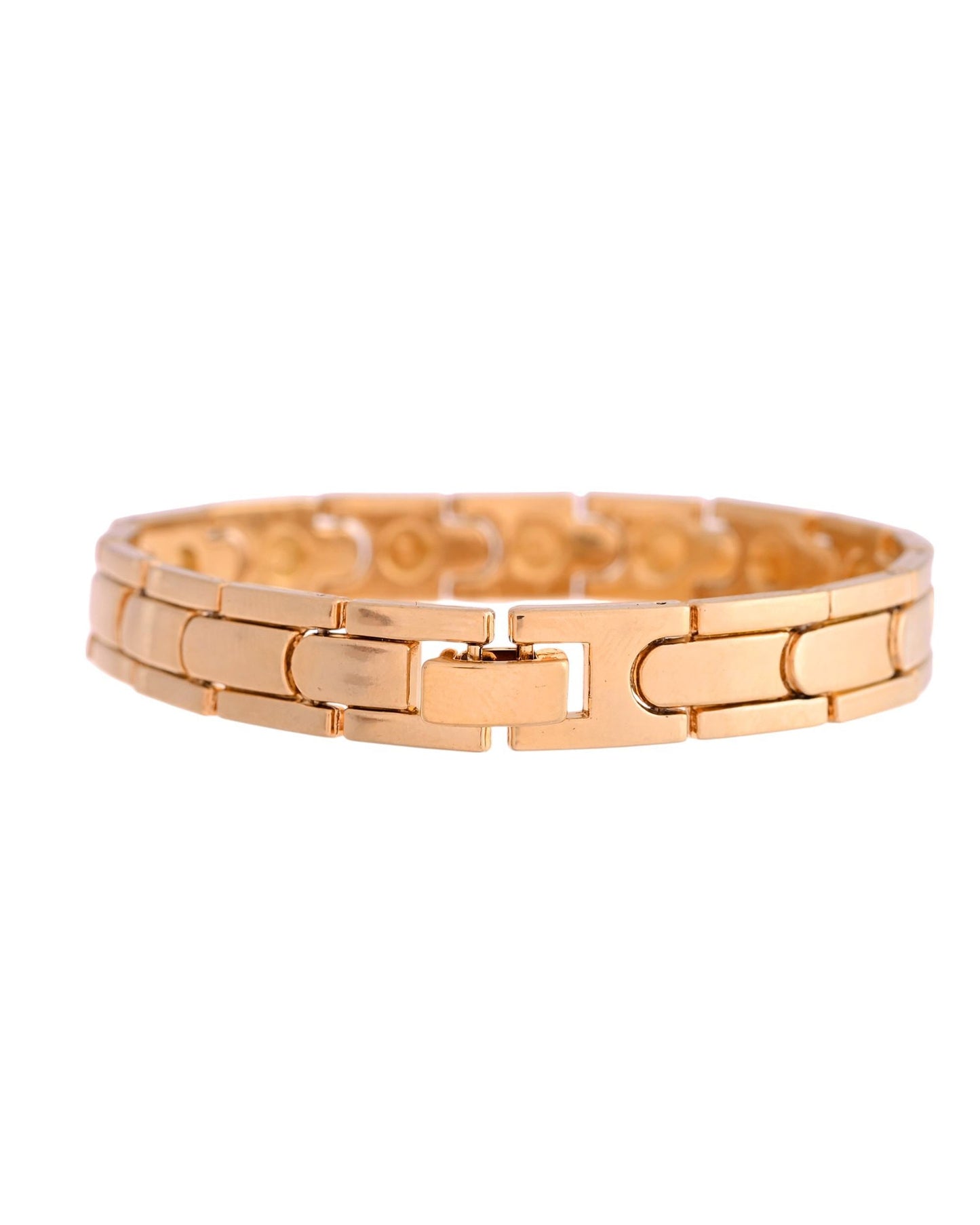 VOJ Classic Gold-Toned Stainless Steel Power Element Bracelet - Swadesiicart