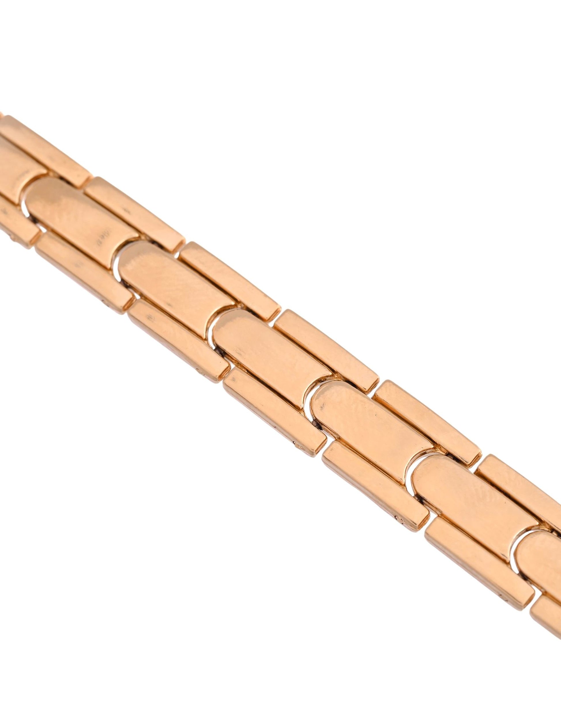 VOJ Classic Gold-Toned Stainless Steel Power Element Bracelet - Swadesiicart