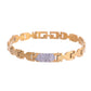 VOJ Men's Elegant Two-Tone Gold & Silver Link Bracelet - Swadesiicart