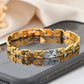 VOJ Men's Elegant Two-Tone Gold & Silver Link Bracelet - Swadesiicart