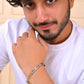 VOJ Men Gold Polished & Silver-Toned Exquisite Alloy Link Bracelet - Swadesiicart