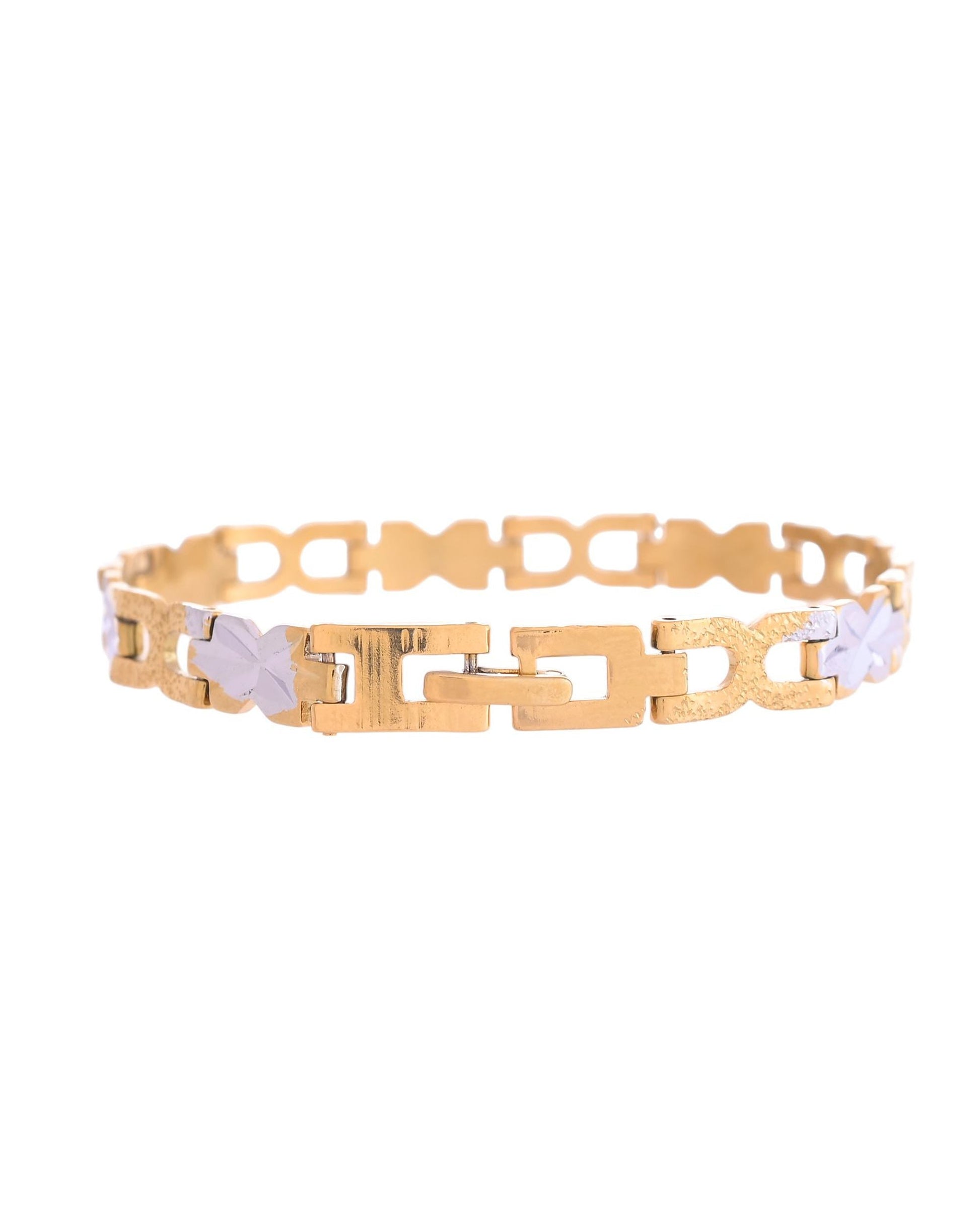 VOJ Men Gold Polished & Silver-Toned Exquisite Alloy Link Bracelet - Swadesiicart