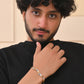 VOJ Men Gold Polished & Silver-Toned Exquisite Waved Linked Bracelet - Swadesiicart