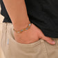 VOJ Men Gold Polished & Silver-Toned Exquisite Waved Linked Bracelet - Swadesiicart