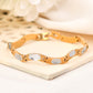 VOJ Men Gold Polished & Silver-Toned Exquisite Waved Linked Bracelet - Swadesiicart