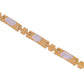 VOJ Men's Double Toned Stainless Steel Textural Linked Bracelet - Swadesiicart