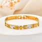 VOJ Men's Double Toned Stainless Steel Textural Linked Bracelet - Swadesiicart