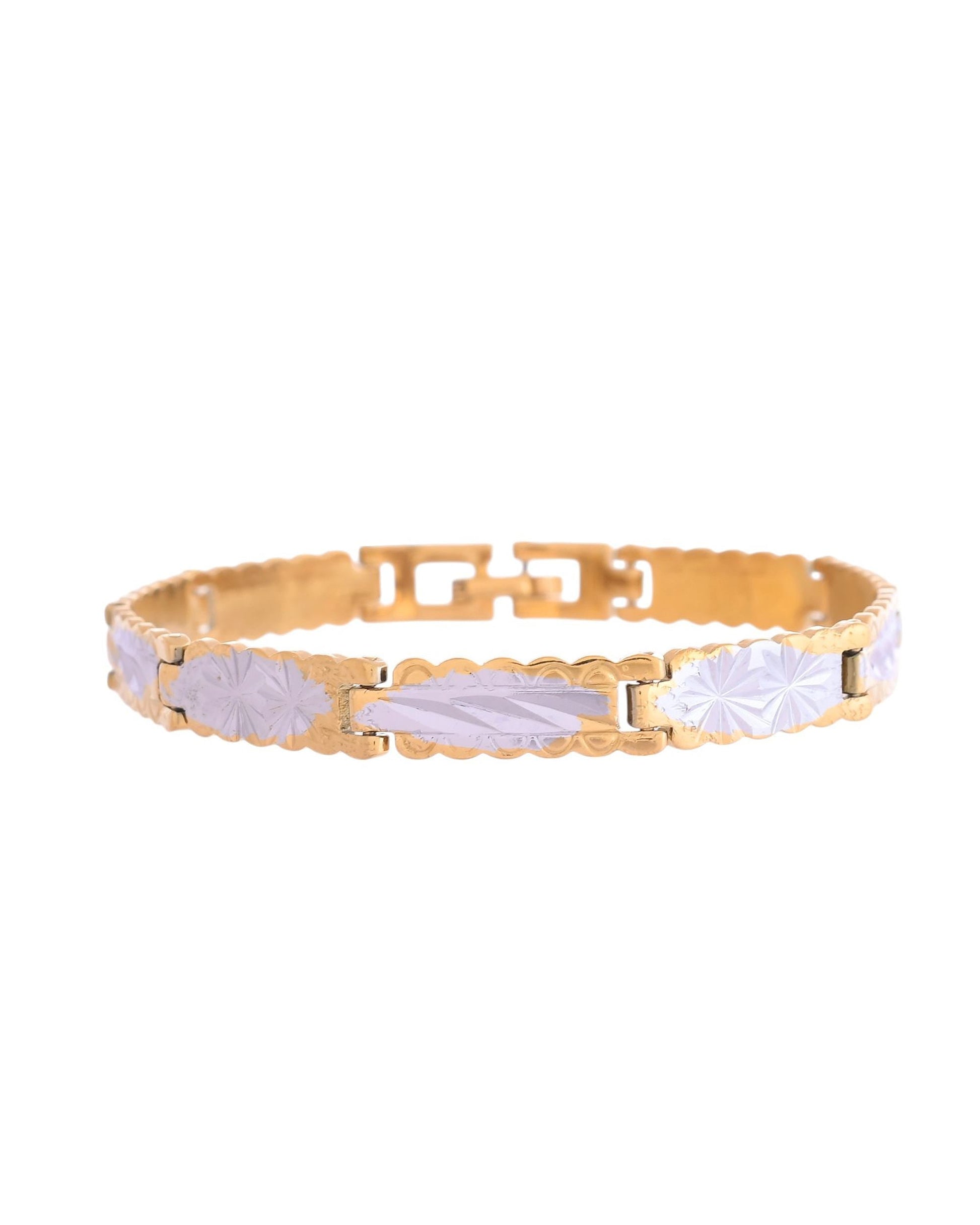 VOJ Men's Double Toned Textural Linked Bracelet - Swadesiicart