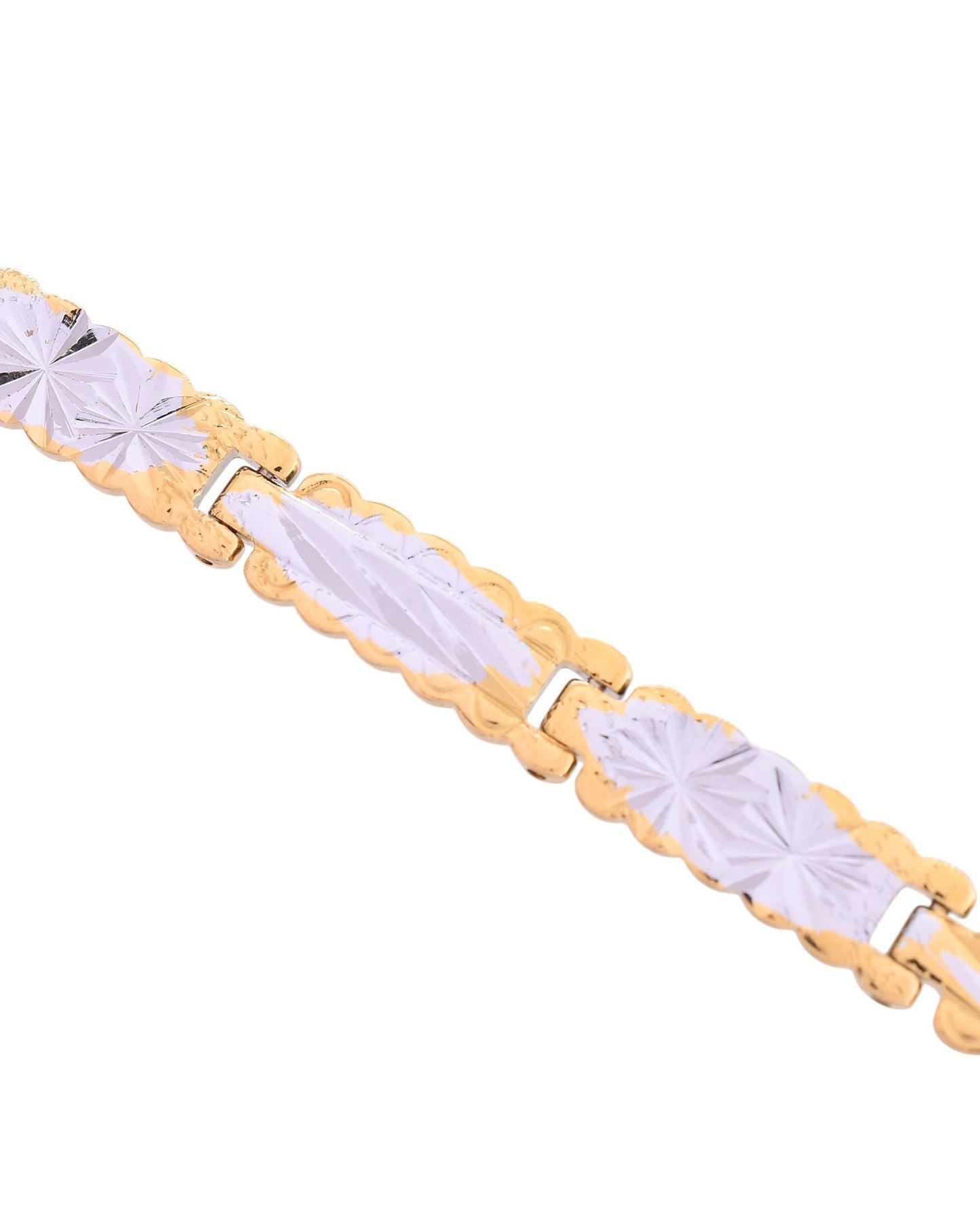 VOJ Men's Double Toned Textural Linked Bracelet - Swadesiicart
