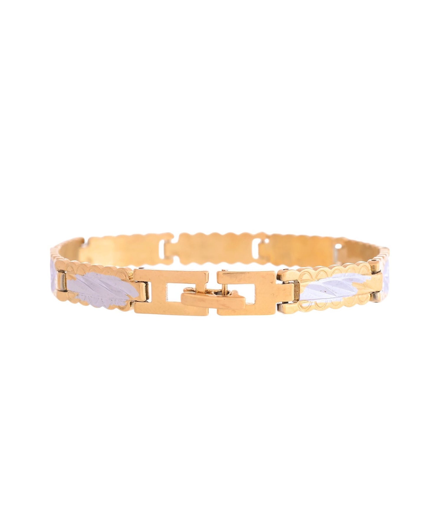 VOJ Men's Double Toned Textural Linked Bracelet - Swadesiicart