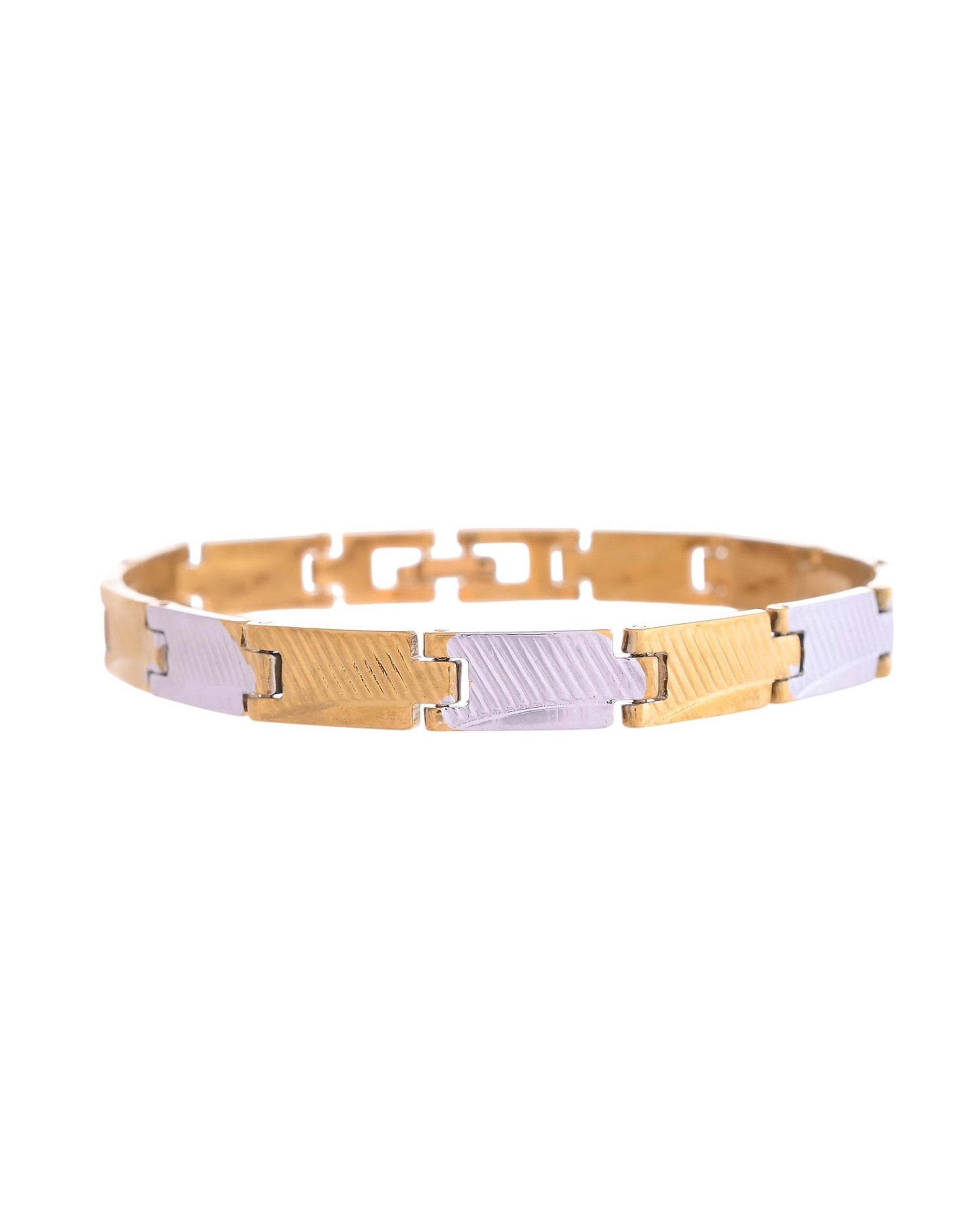 VOJ Dual Toned Alloy Bracelet For Men - Swadesiicart
