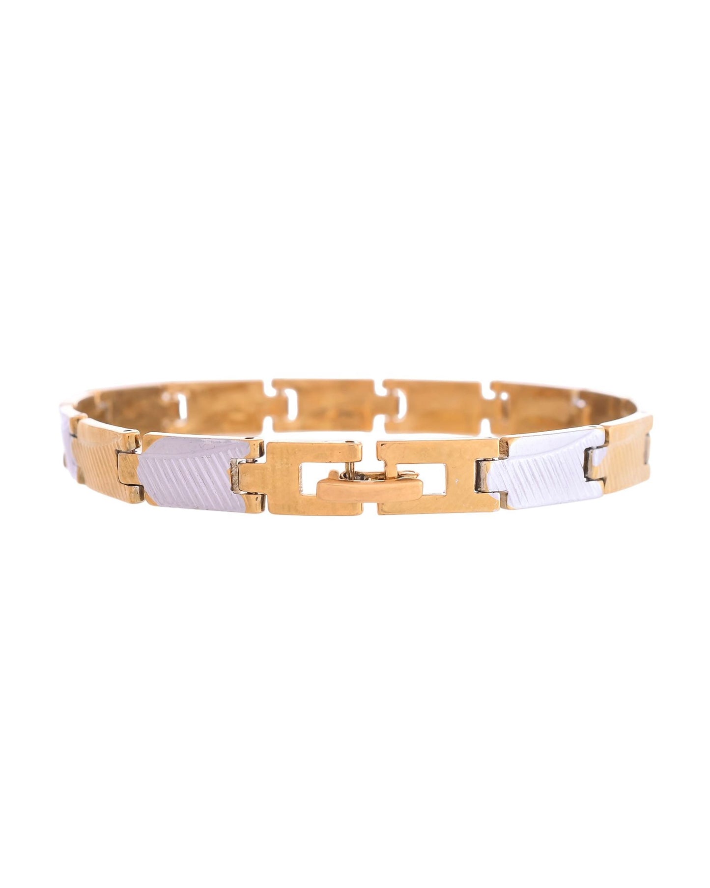 VOJ Dual Toned Alloy Bracelet For Men - Swadesiicart