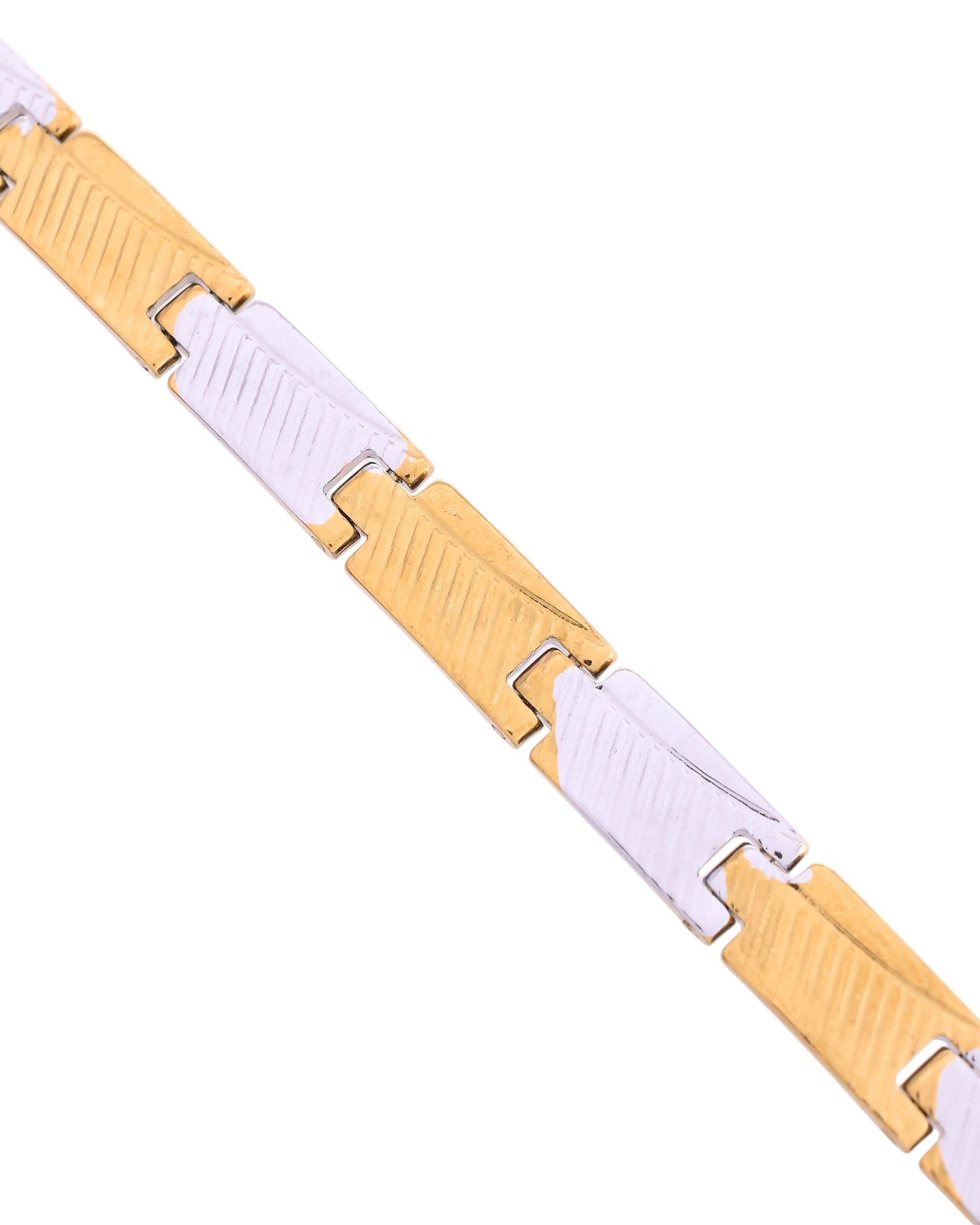 VOJ Dual Toned Alloy Bracelet For Men - Swadesiicart