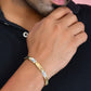 VOJ Dual Toned Alloy Textural Bracelet For Men - Swadesiicart