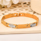 VOJ Dual Toned Alloy Textural Bracelet For Men - Swadesiicart