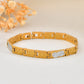 VOJ Gold And Silver Toned Stainless Steel Textural Bracelet For Men - Swadesiicart