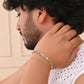 VOJ Gold And Silver Toned Stainless Steel Textural Linked Bracelet For Men - Swadesiicart