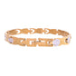 VOJ Gold And Silver Toned Stainless Steel Textural Linked Bracelet For Men - Swadesiicart
