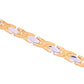 VOJ Gold And Silver Toned Stainless Steel Textural Linked Bracelet For Men - Swadesiicart
