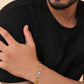 VOJ Gold And Silver Toned Stainless Steel Linked Bracelet For Men - Swadesiicart