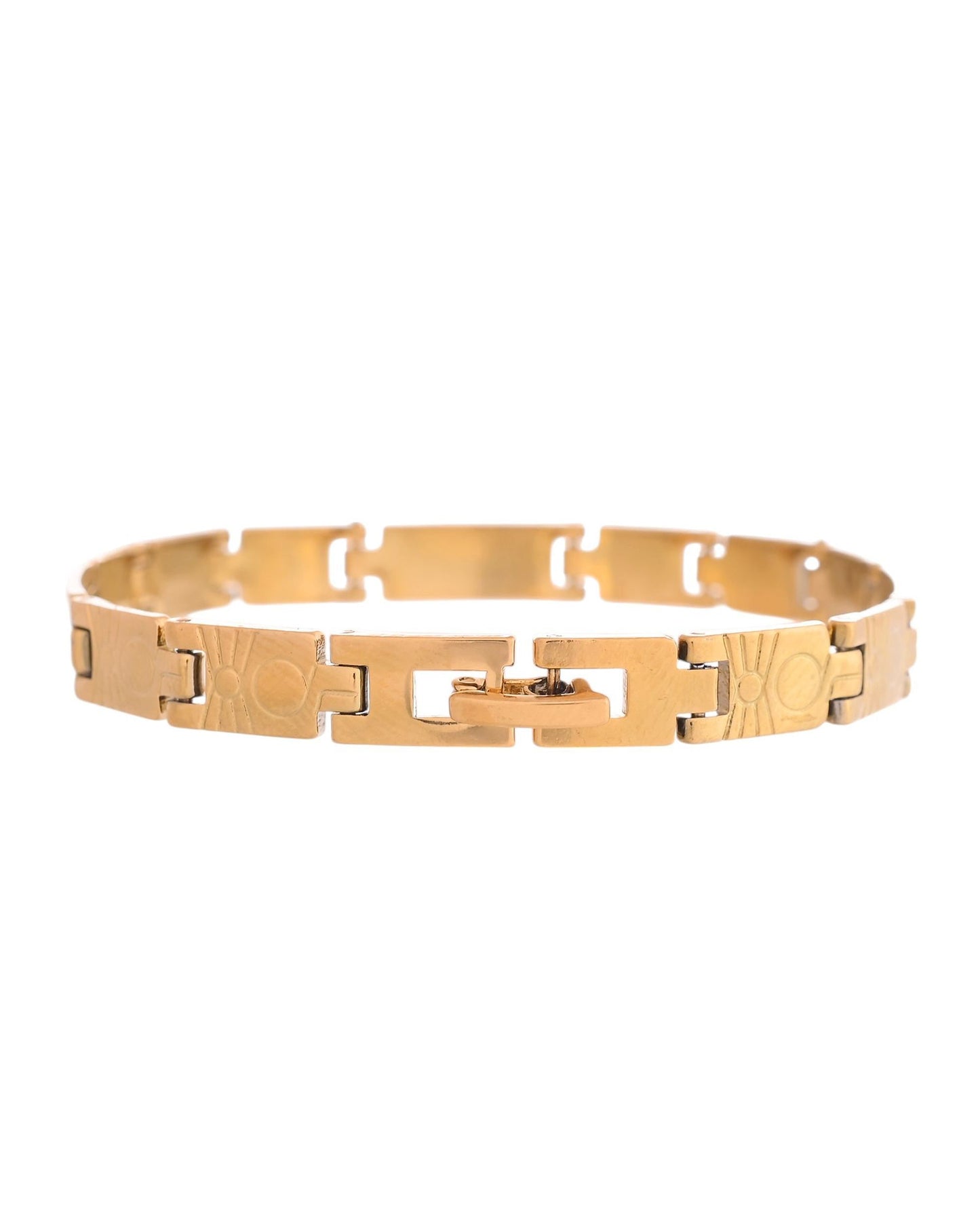 VOJ Gold And Silver Toned Stainless Steel Linked Bracelet For Men - Swadesiicart