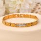 VOJ Gold And Silver Toned Stainless Steel Linked Bracelet For Men - Swadesiicart