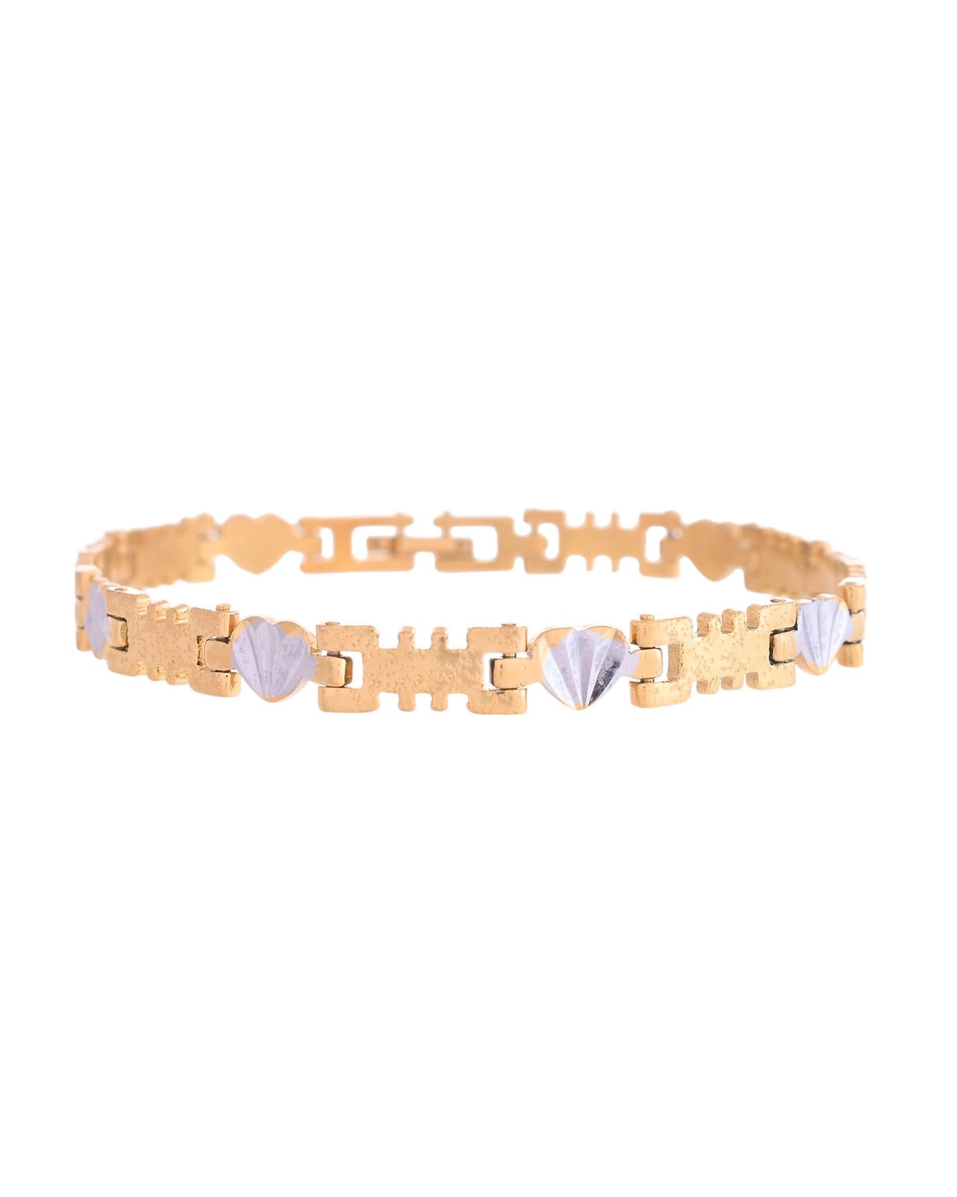 VOJ Gold And Silver Toned Stainless Steel Designer Bracelet For Men - Swadesiicart