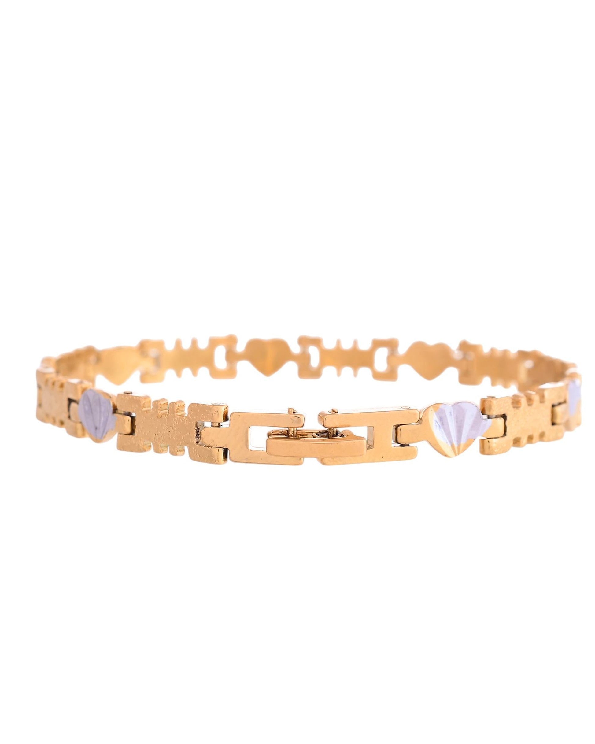 VOJ Gold And Silver Toned Stainless Steel Designer Bracelet For Men - Swadesiicart