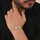 VOJ Gold And Silver Toned Stainless Steel Textural Designer Bracelet For Men - Swadesiicart