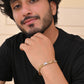 VOJ Gold And Silver Toned Stainless Steel Textural Designer Bracelet For Men - Swadesiicart