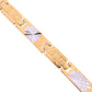 VOJ Gold And Silver Toned Stainless Steel Textural Designer Bracelet For Men - Swadesiicart
