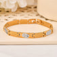 VOJ Gold And Silver Toned Stainless Steel Textural Designer Bracelet For Men - Swadesiicart