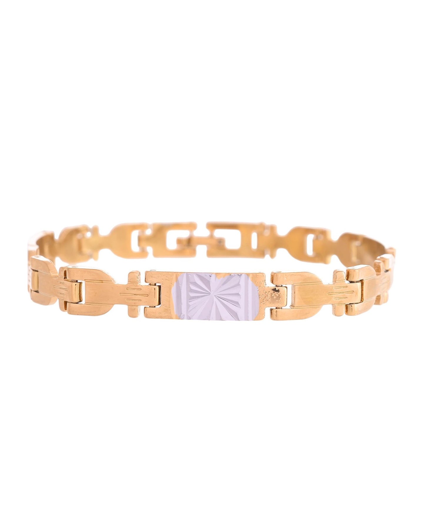 VOJ Dual Toned Textural Designer Bracelet For Men - Swadesiicart