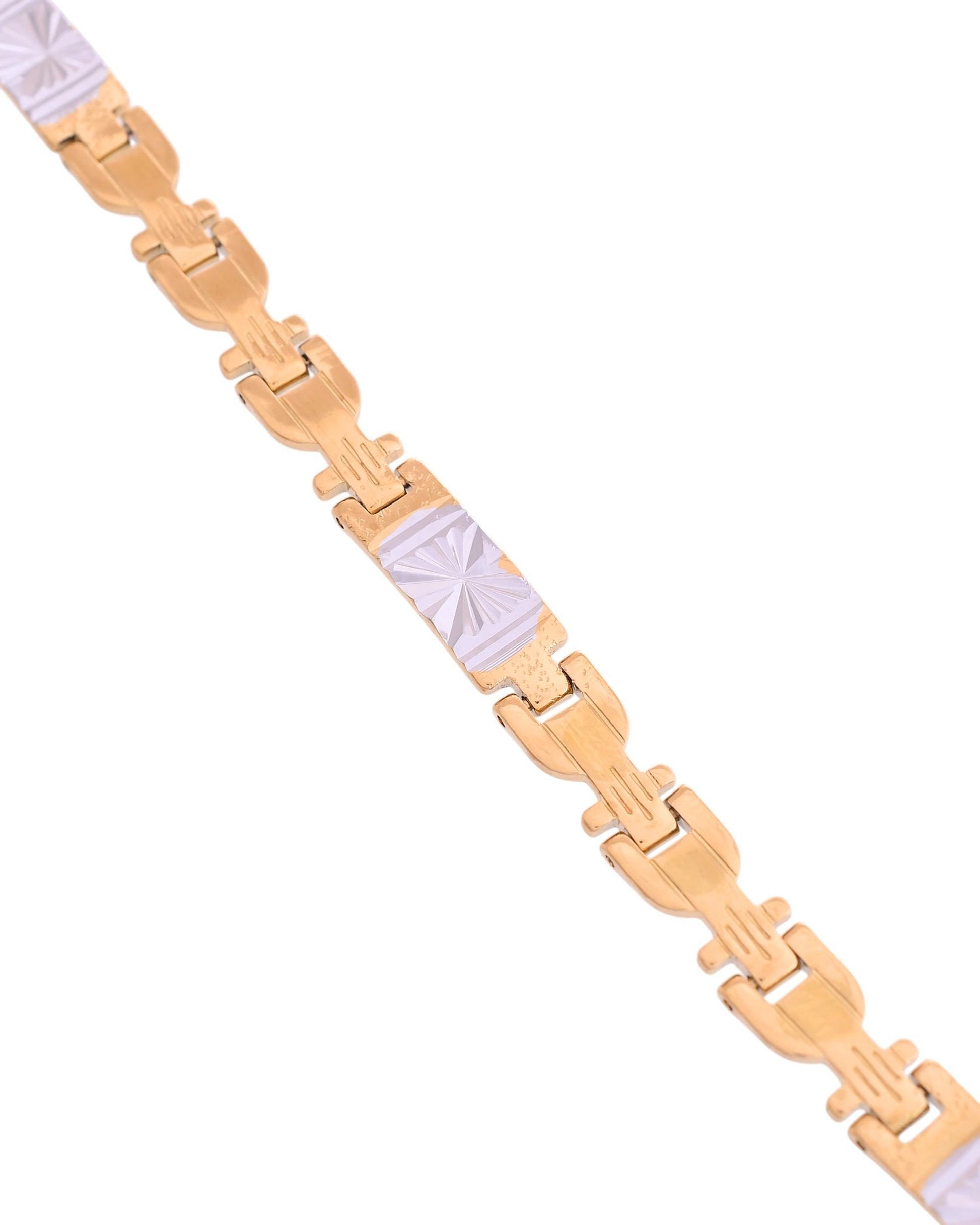 VOJ Dual Toned Textural Designer Bracelet For Men - Swadesiicart