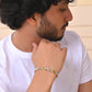 VOJ Double Toned Textural Designer Bracelet For Men - Swadesiicart