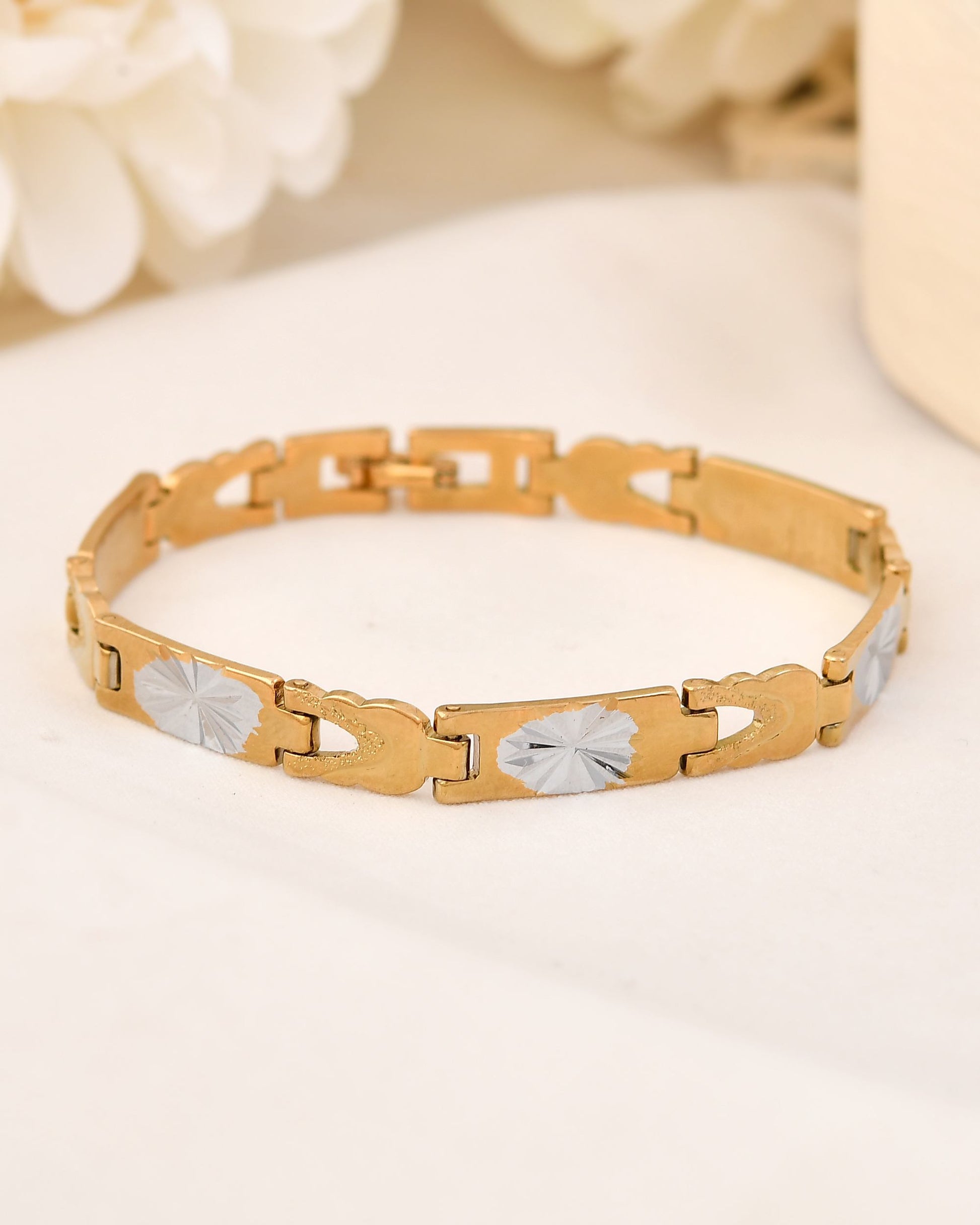 VOJ Double Toned Textural Designer Bracelet For Men - Swadesiicart