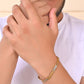 VOJ Double Toned Textural Designer Linked Bracelet For Men - Swadesiicart