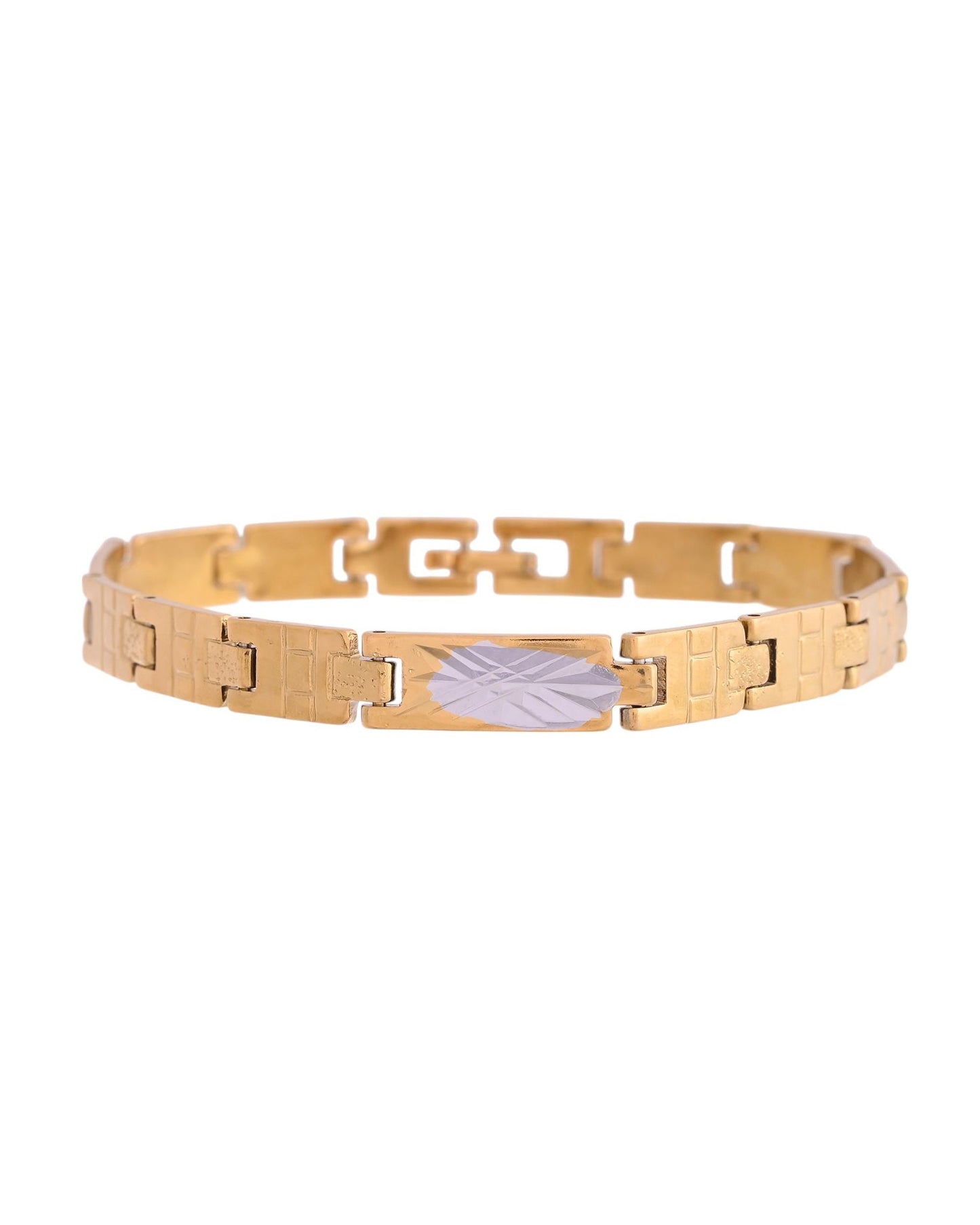 VOJ Dual Plated Textural Designed Linked Bracelet For Men - Swadesiicart