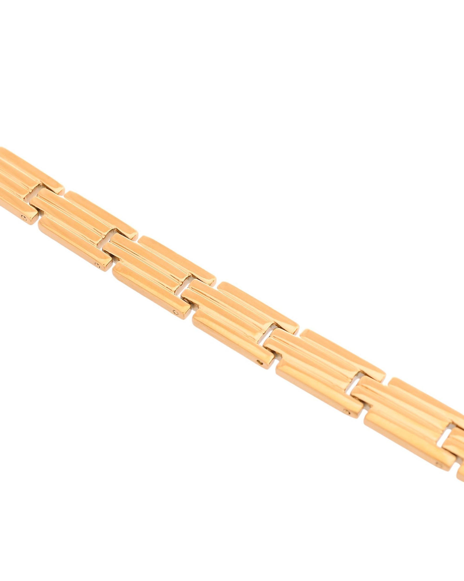 VOJ Gold Polished Linked Designed Bracelet For Men's - Swadesiicart