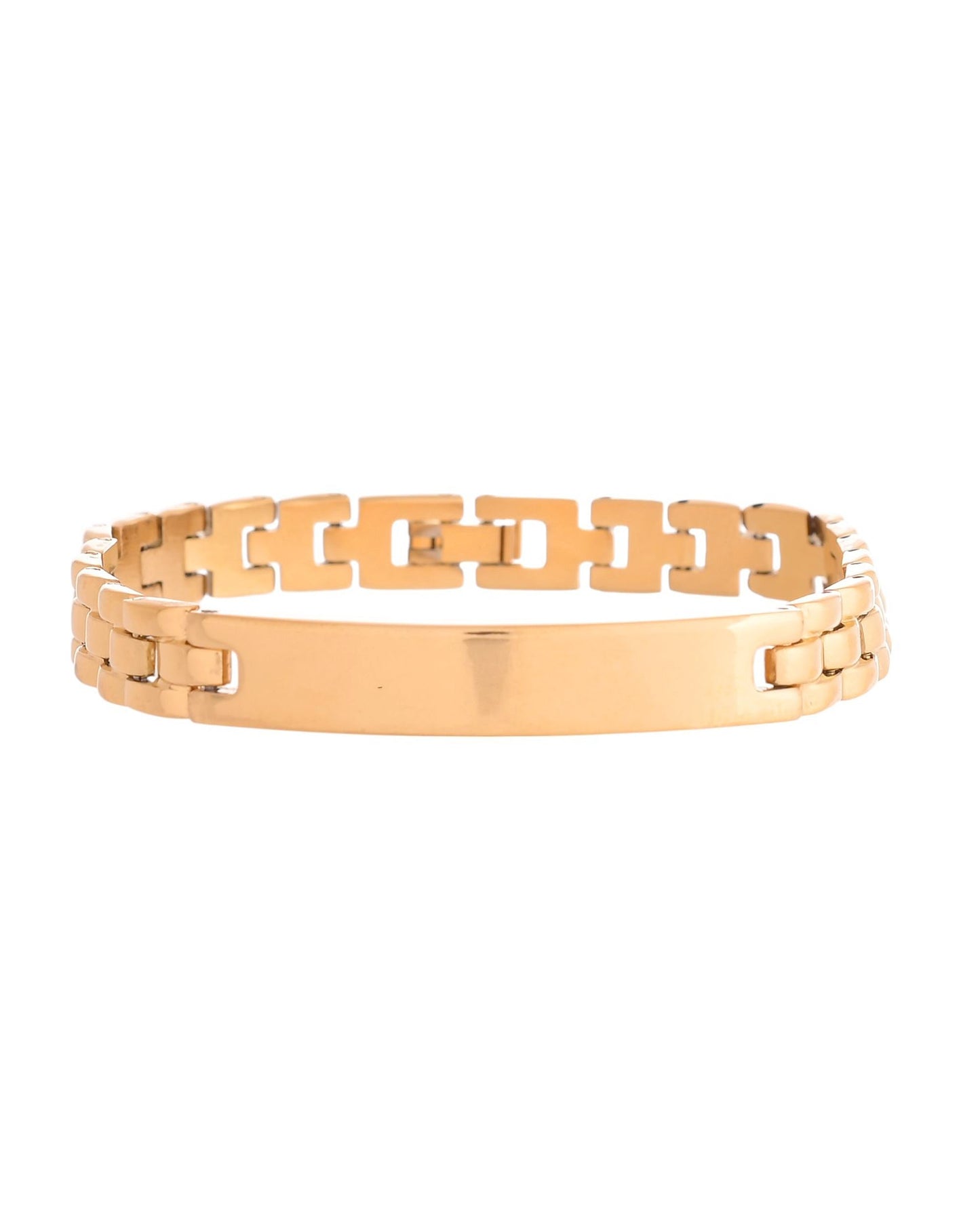 VOJ Men Gold Polished Link Bracelet - Swadesiicart