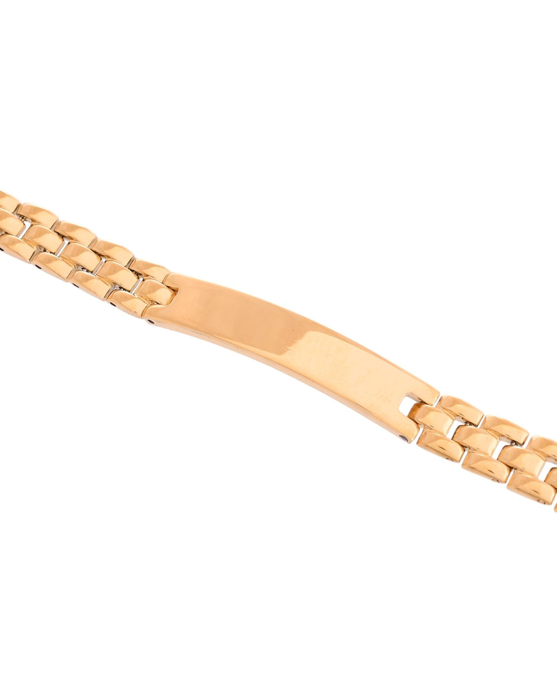 VOJ Men Gold Polished Link Bracelet - Swadesiicart