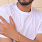 VOJ Men Gold Polished Textural Link Bracelet - Swadesiicart