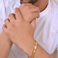 VOJ Men Gold Polished Textural Link Bracelet - Swadesiicart