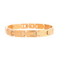 VOJ Men Gold Polished Textural Link Bracelet - Swadesiicart