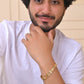 VOJ Men Gold-Toned Stainless Steel Textured Chain Bracelet - Swadesiicart