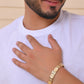 VOJ Men Gold-Toned Stainless Steel Textured Chain Bracelet - Swadesiicart