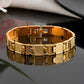 VOJ Men Gold-Toned Stainless Steel Textured Chain Bracelet - Swadesiicart