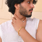 VOJ Men Gold-Toned Stainless Steel Linked Designer Chain Bracelet - Swadesiicart