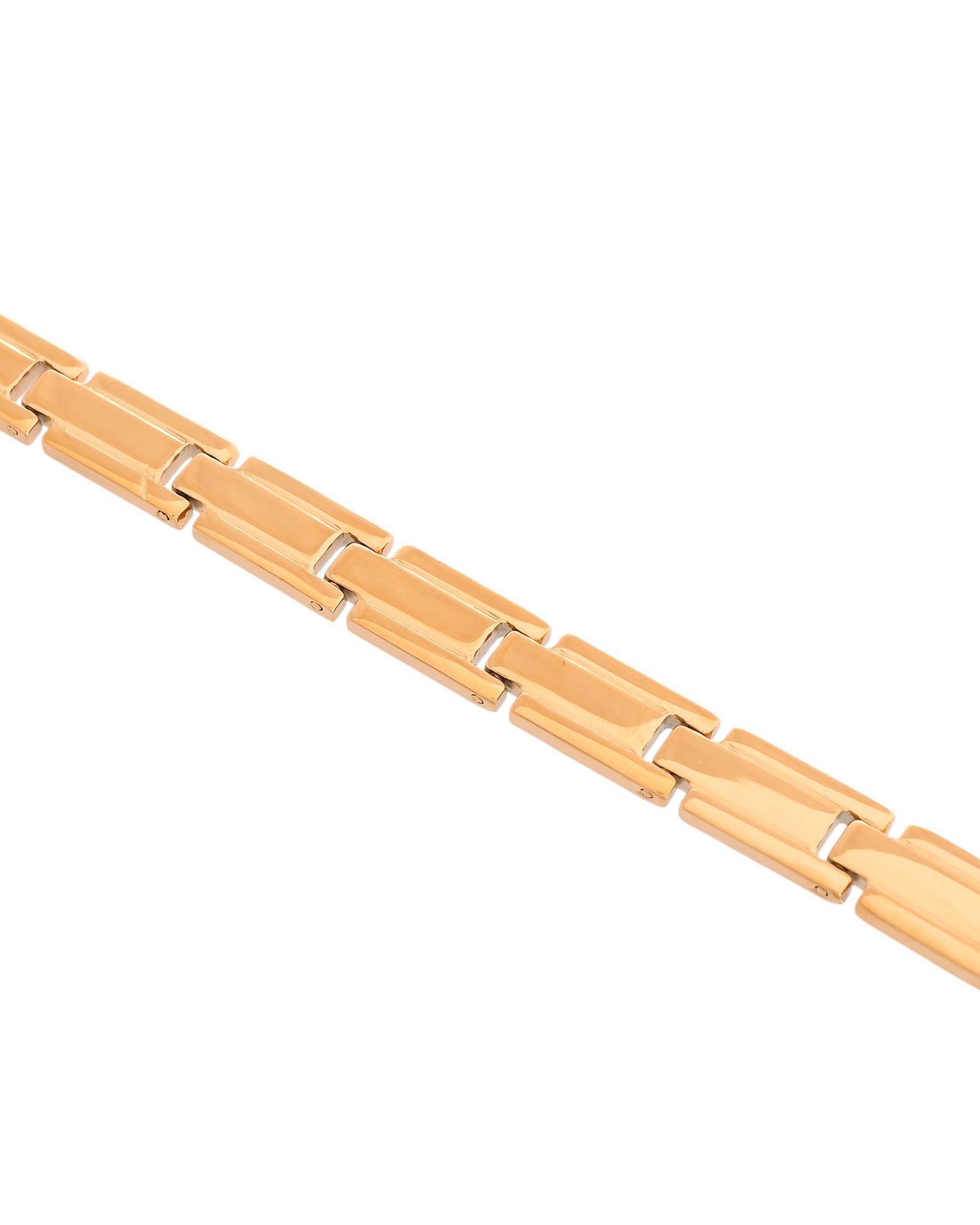 VOJ Gold Toned Linked Minimal Bracelet For Men's - Swadesiicart