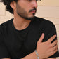 VOJ Men Dual-Toned Stainless Steel Textured Chain Bracelet - Swadesiicart